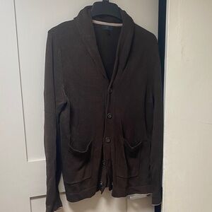 Banana Republic Men's Dark Brown Shawl Collar Cardigan